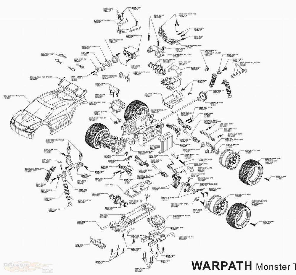 Radline RC Elite Series MonsterTruck Warpath Exploded View.jpg