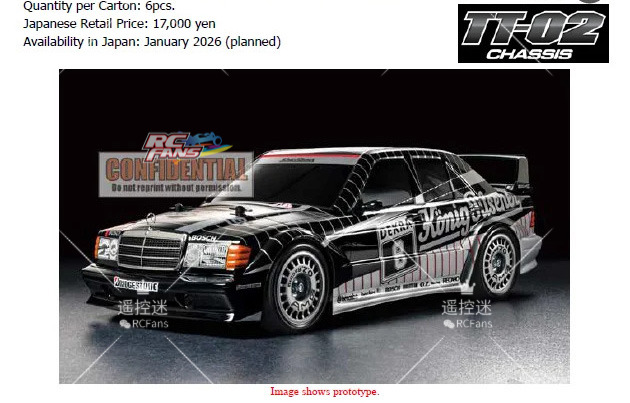 TT-02 1/10 Mercedes-Benz 190E 2.5-16 EVO II 1991