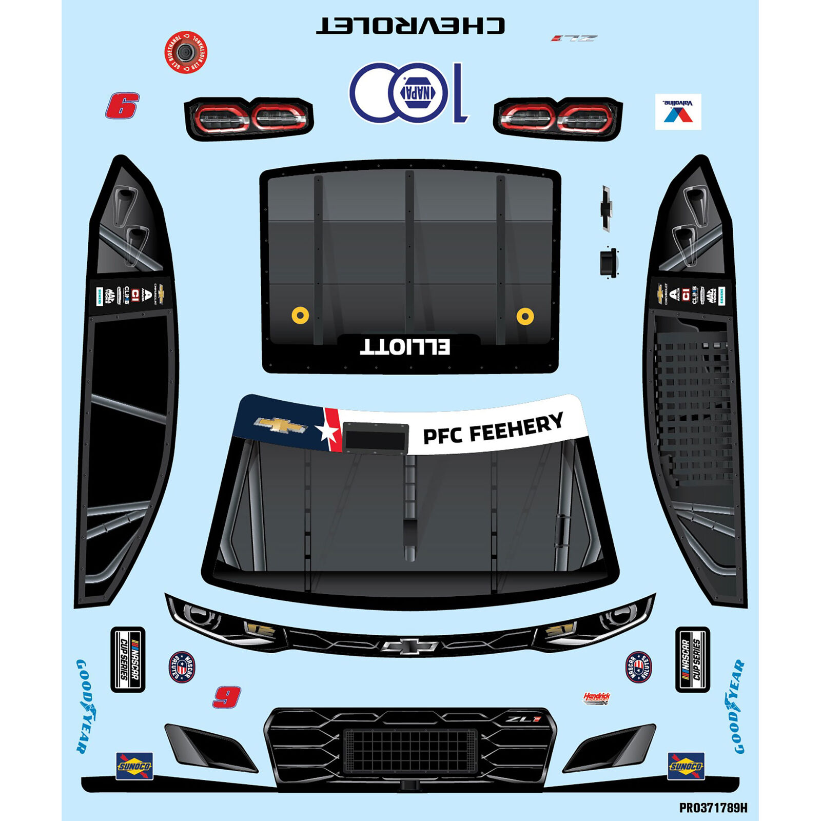 NASCAR �ٷ���Ȩ Elliott #9 Charlotte 2025 RC ����
