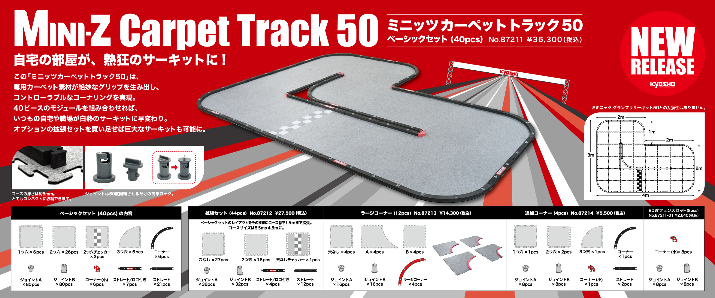 Kyosho MINI-Z Carpet Track 50 Basic Set No.87211 ��̺����