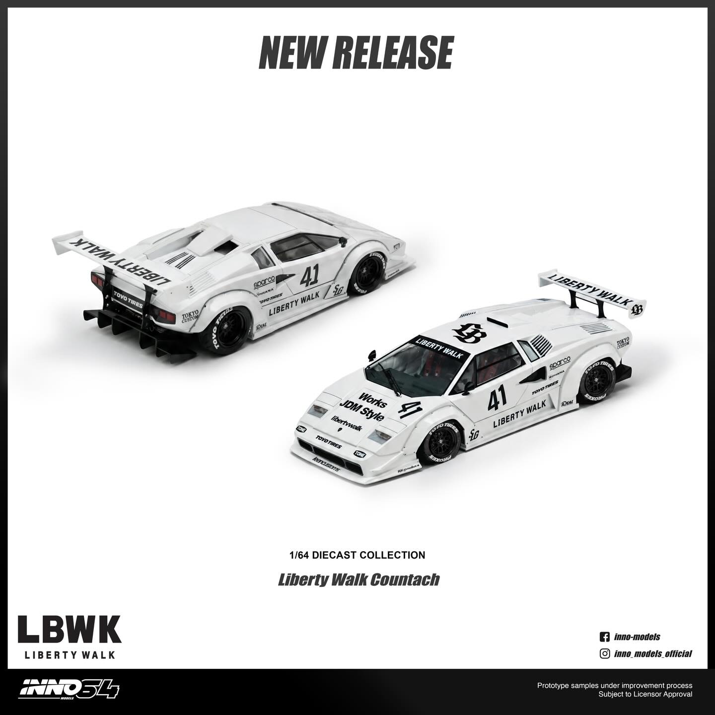 INNO64 Liberty Walk Countach 1/64 ��ģ Chase Car ���ؿ�