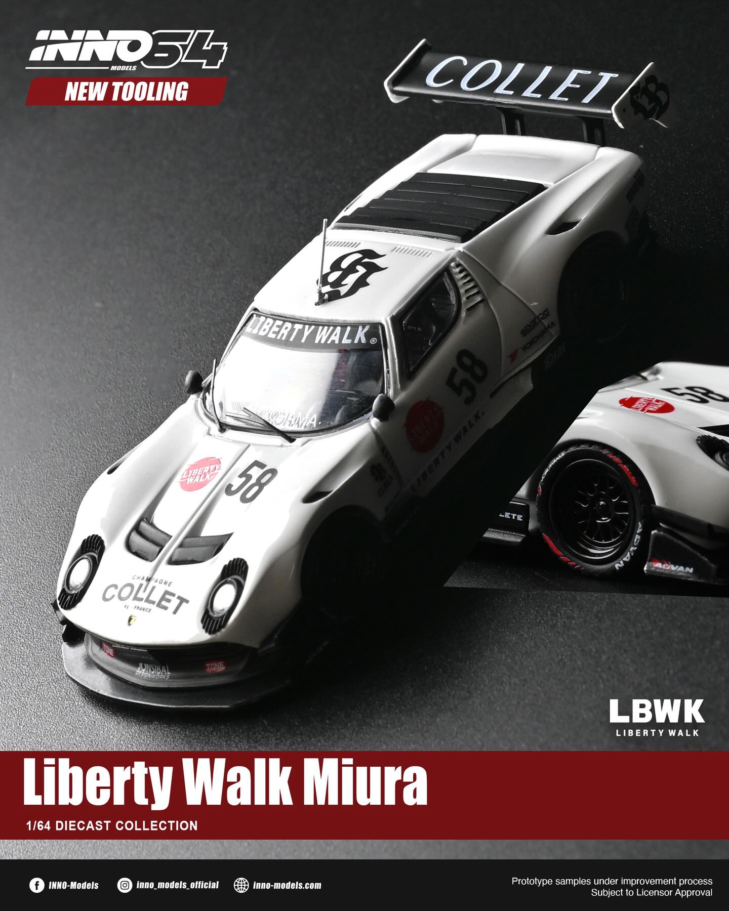 INNO64 LB-Silhouette WORKS Miura GT 1/64 ��ģ Chase Car ���ؿ�