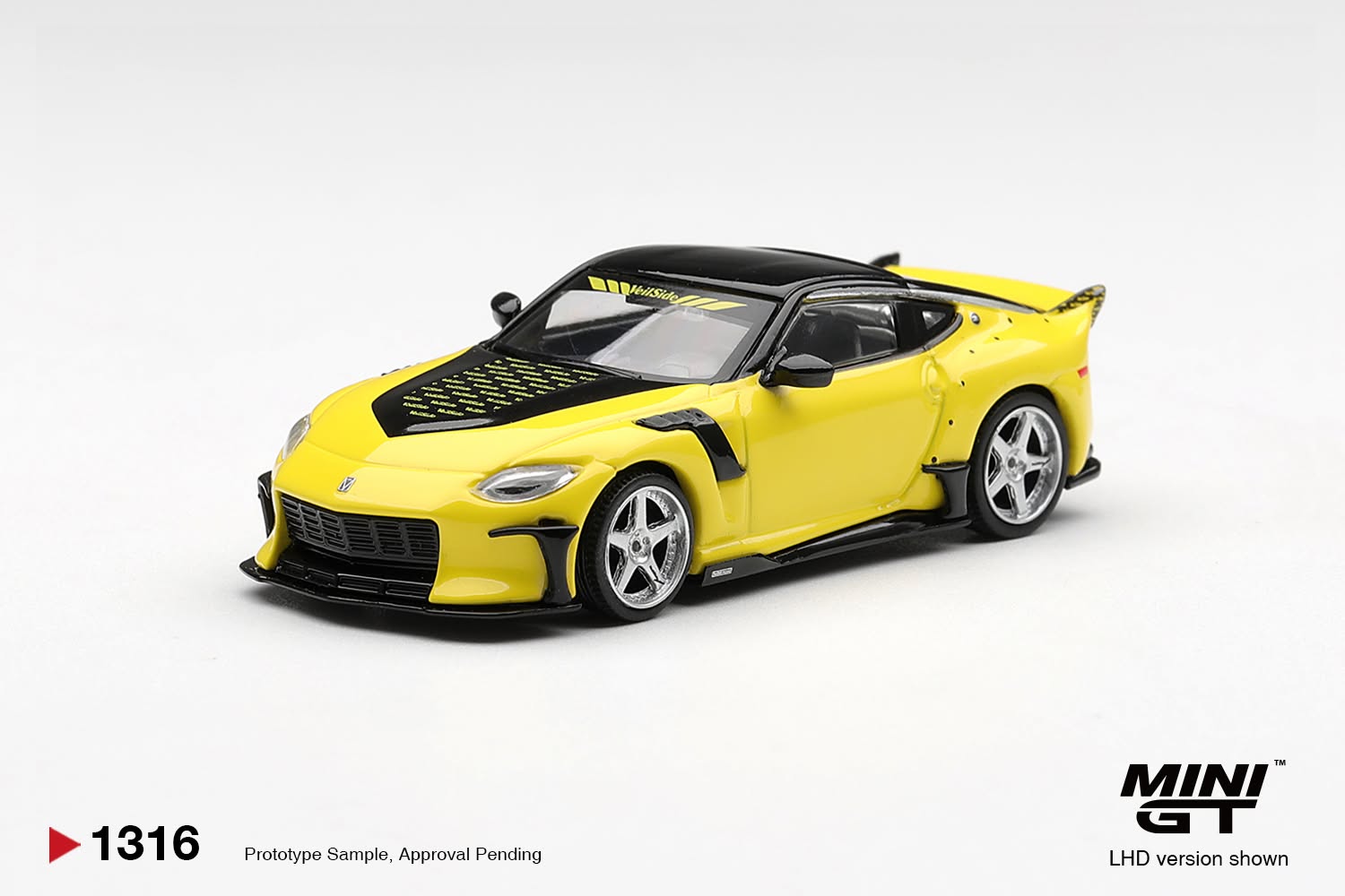 MINI GT Nissan Z VeilSide FFZ400 Ikazuchi Yellow MGT01316